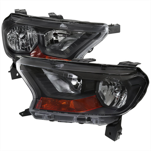 Spec-D 19-21 Ford Ranger Xl Xlt Models Oe Style Halogen Headlights With Chrome Housing And Clear Lens - Does Not Fit Lariat Models Or Led Day Time Running Headlight Models - Fit Halogen Models Only 2LH-RAN19JM-RS
