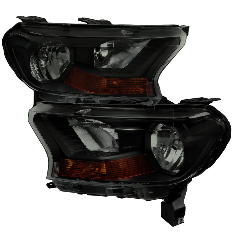 Spec-D 19-21 Ford Ranger Xl Xlt Models Oe Style Halogen Headlights With Matte Black Housing And Smoked Lens - Does Not Fit Lariat Models Or Led Day Time Running Headlight Models - Fit Halogen Models Only 2LH-RAN19SM-RS