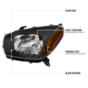 Spec-D 01-03 Toyota Rav4 Headlights Without Sport Matte Black Housing Clear Lens - No Bulbs Included 2LH-RAV401JM-GO