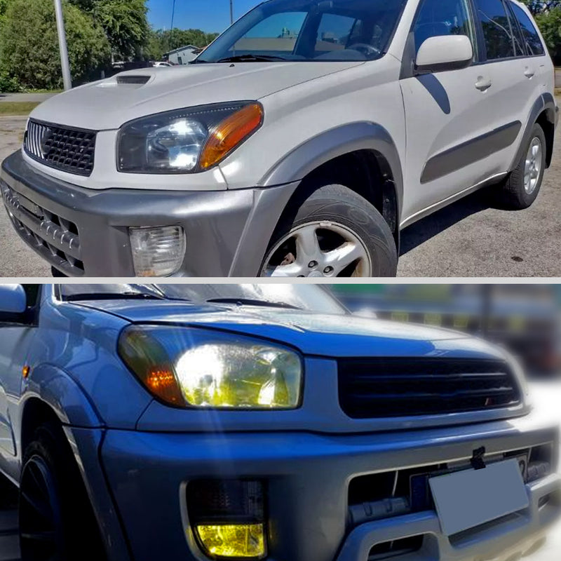Spec-D 01-03 Toyota Rav4 Headlights Without Sport Matte Black Housing Clear Lens - No Bulbs Included 2LH-RAV401JM-GO