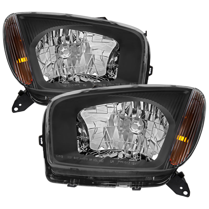 Spec-D 01-03 Toyota Rav4 Headlights Without Sport Matte Black Housing Clear Lens - No Bulbs Included 2LH-RAV401JM-GO