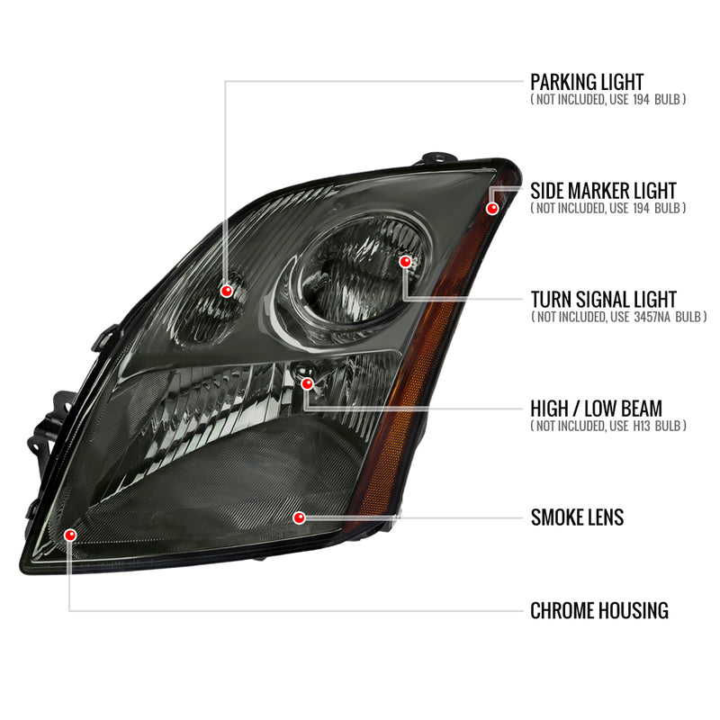 Spec-D 07-09 Nissan Sentra 2.0L Headlights Chrome Housing Smoked Lens - No Bulbs Included 2LH-SEN07G-GO
