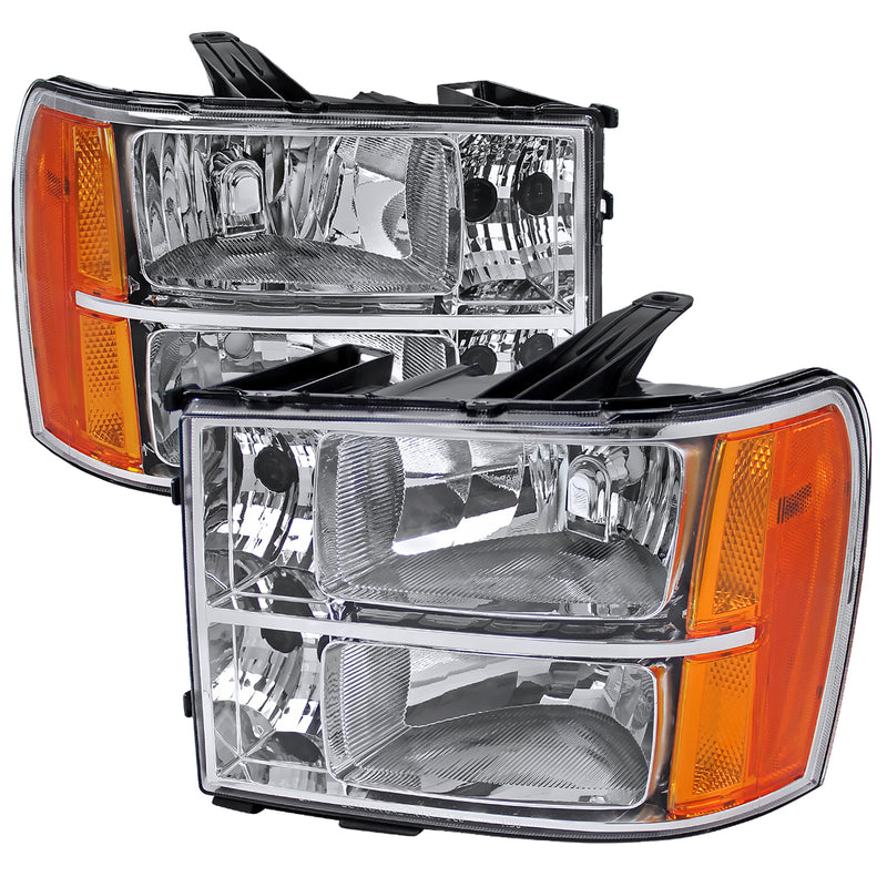 Spec-D 07-13 Gmc Sierra Crystal Housing Headlights Chrome 2LH-SIE07-RS