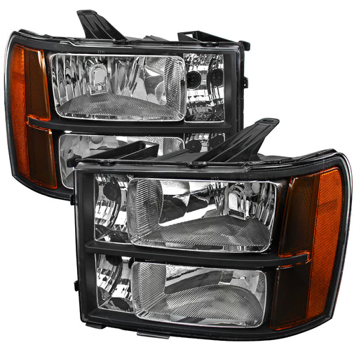 Spec-D 07-13 Gmc Sierra Crystal Housing Headlights Black 2LH-SIE07JM-RS