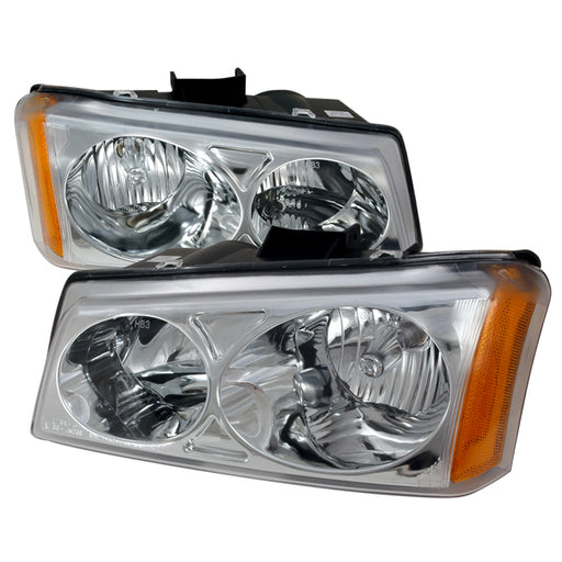 Spec-D 03-06 Chevrolet Avalanche Crystal Housing Headlights Chrome- Does Not Fit Model With Body Cladding Kit 2LH-SIV03-KS