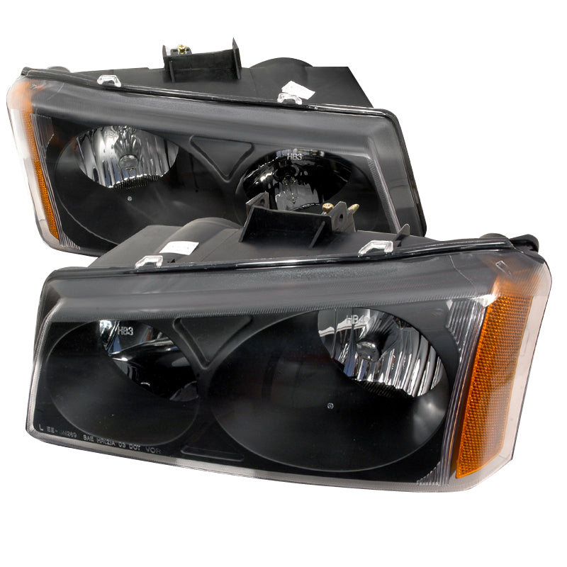 Spec-D 03-06 Chevrolet Avalanche Crystal Housing Headlights Black- Does Not Fit Model With Body Cladding Kit 2LH-SIV03JM-KS