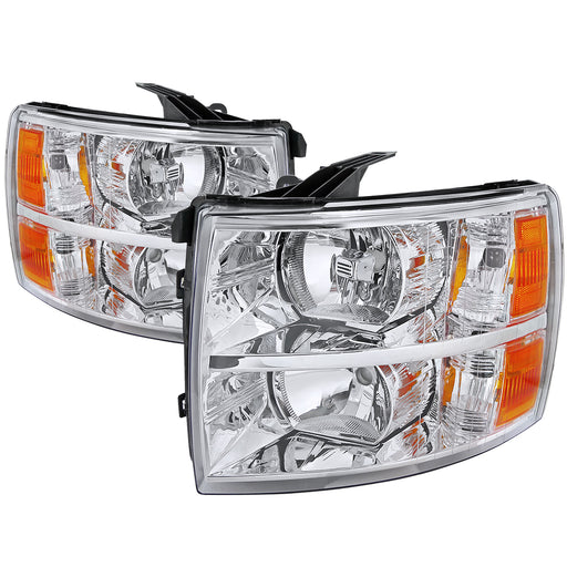 Spec-D 07-13 Chevrolet  Silverado Crystal Housing Headlights Chrome 2LH-SIV07-RS