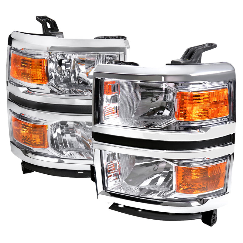 Spec-D 14-16  Chevrolet Silverado Projector Headlight Chrome Housing 2LH-SIV14-RS