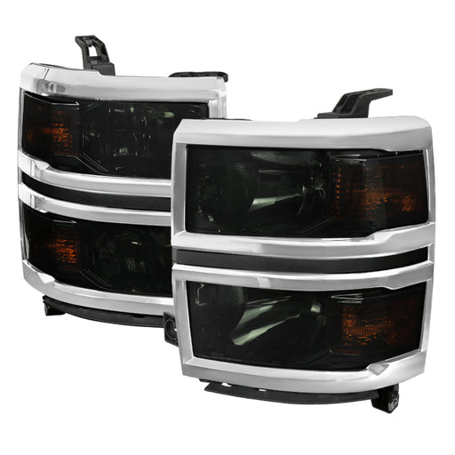 Spec-D 14-16 Chevrolet Silverado Euro Headlights Smoke 2LH-SIV14G-RS