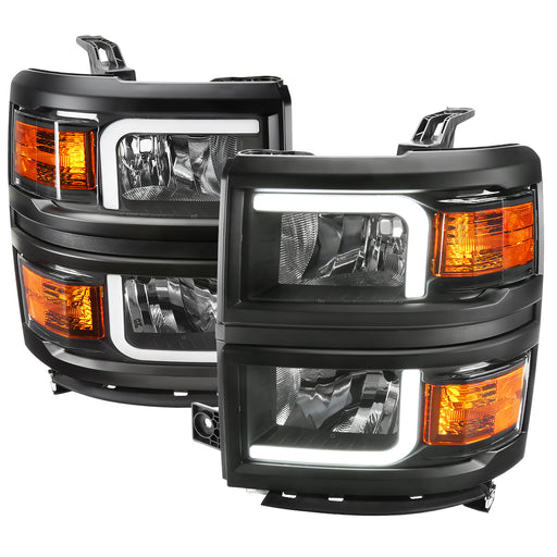Spec-D 14-15 Chevrolet Silverado 1500 Led Bar Headlights With Black Housing And Clear Lens - Oe Style 2LH-SIV14JM-G3-BK-RS