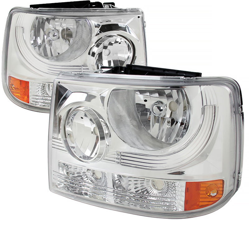 Spec-D 99-02 Chevrolet Silverado 1 Pc Euro Headlight - Chrome (Only Fits With Spec-D Vertical Facelift Conversion Grill) 2LH-SIV991PC-ABM