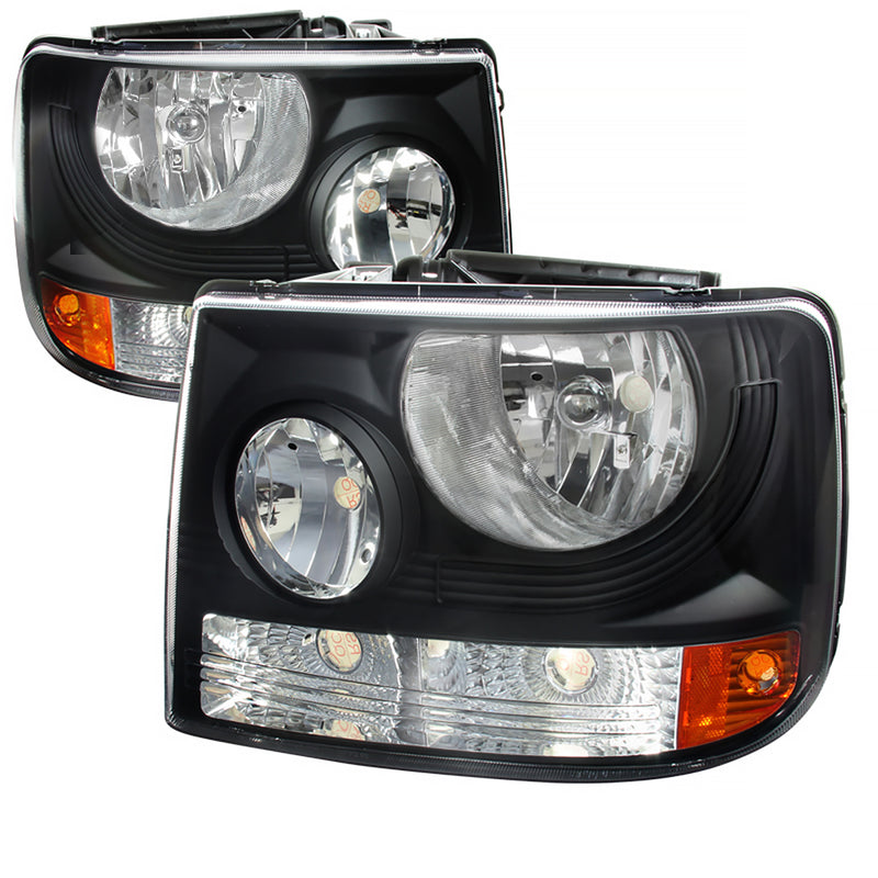 Spec-D 99-02 Chevrolet Silverado 1 Pc Euro Headlight - Black (Only Fits With Spec-D Vertical Facelift Conversion Grill) 2LH-SIV991PCJM-ABM
