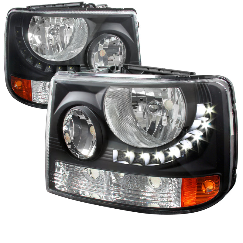 Spec-D 99-02 Chevrolet Silverado 1 Pc Euro Headlight - Black With Led (Only Fits With Spec-D Vertical Facelift Conversion Grill) 2LH-SIV991PCJM-RS