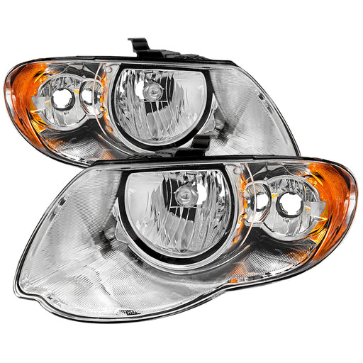 Spec-D 05-07 Chrysler Town Country Headlights Chrome Housing Clear Lens With Amber Reflector - No Bulbs Included 2LH-TNC05-GO