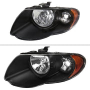 Spec-D 05-07 Chrysler Town Country Headlights Black Housing Clear Lens With Amber Reflector - No Bulbs Included 2LH-TNC05JM-GO