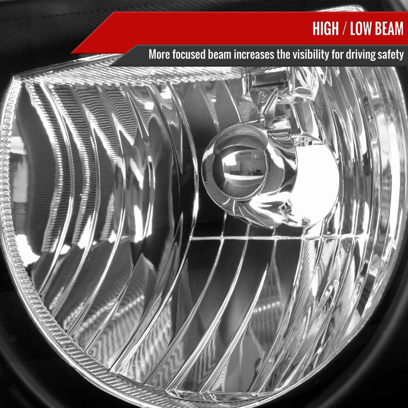 Spec-D 05-07 Chrysler Town Country Headlights Black Housing Clear Lens With Amber Reflector - No Bulbs Included 2LH-TNC05JM-GO