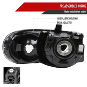 Spec-D 05-07 Chrysler Town Country Headlights Black Housing Clear Lens With Amber Reflector - No Bulbs Included 2LH-TNC05JM-GO