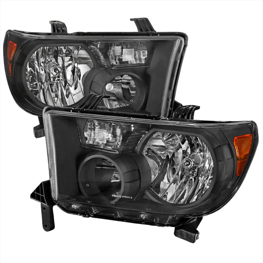 Spec-D 07-14 Toyota Tundra Crystal Housing Headlights Black 2LH-TUN07JM-RS