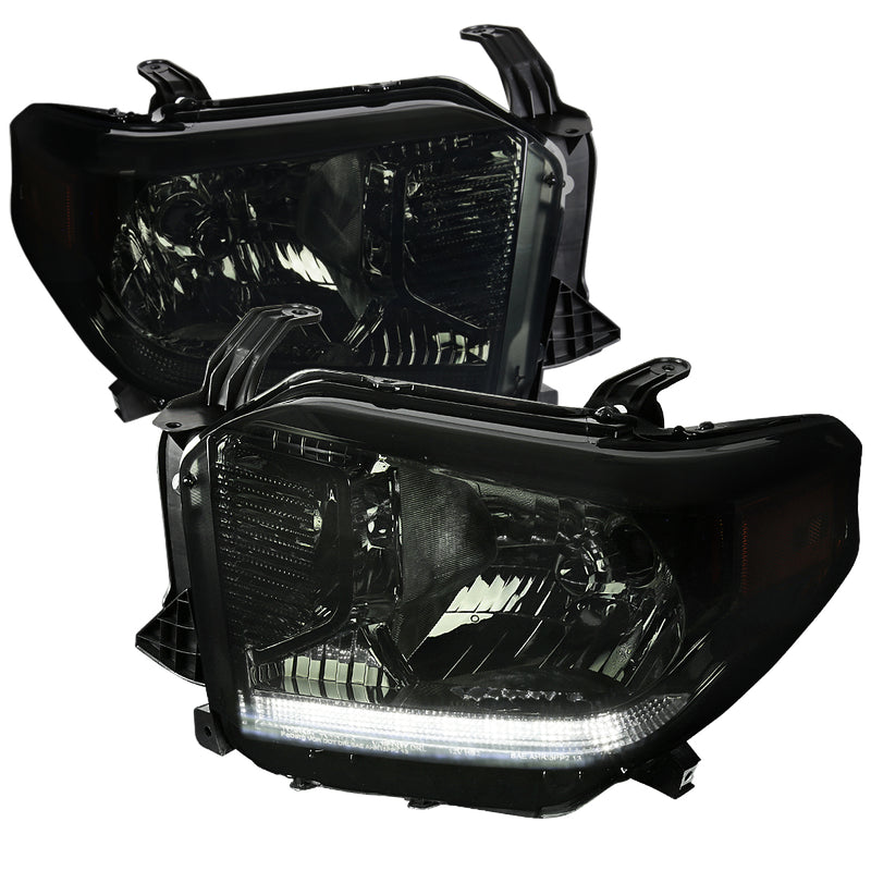 Spec-D 14-16  Toyota Tundra Headlights Set - Smoked With Led 2LH-TUN14G-V2-RS