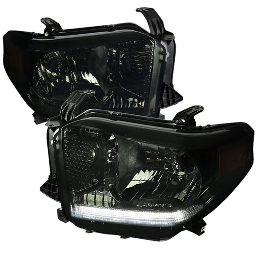 Spec-D 14-16  Toyota Tundra Headlights Set - Smoked With Led 2LH-TUN14G-V2-RS
