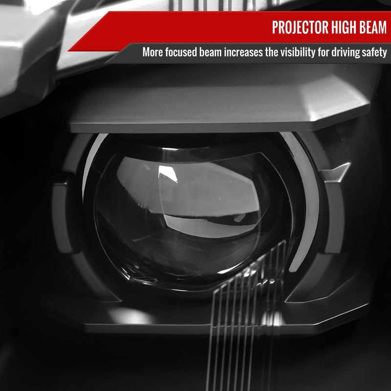 Spec-D 10-16 Cadillac Srx Drl Led Bar Full Led Projector Headlights Matte Black Housing Clear Lens Amber Reflector Sequential Turn Signal And Breathing Light Effect 2LHE-SRX10JM-SQ-RS