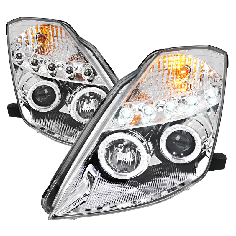 Spec-D 03-05 Nissan  350Z Projector Headlights Chrome Housing 2LHP-350Z03-TM