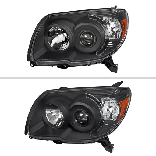 Spec-D 06-09 Toyota 4Runner Headlights Black Housing Clear Lens With Amber Reflector - No Bulbs Included 2LHP-4RUN06JM-GO