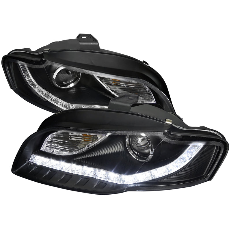 Spec-D 06-08 Audi  A4 Projector Headlight Black R8 Style  2LHP-A406JM-8-TM