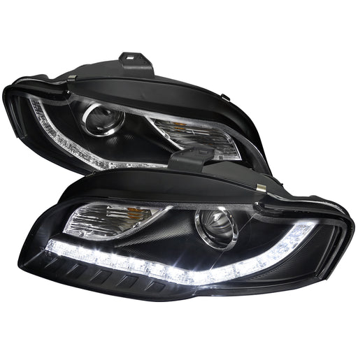 Spec-D 06-08 Audi  A4 Projector Headlight Black R8 Style  2LHP-A406JM-8-TM
