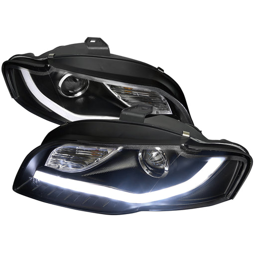 Spec-D 06-08 Audi  A4 Projector Headlight Black R8 Style With Led Signal 2LHP-A406JM-8V2-TM