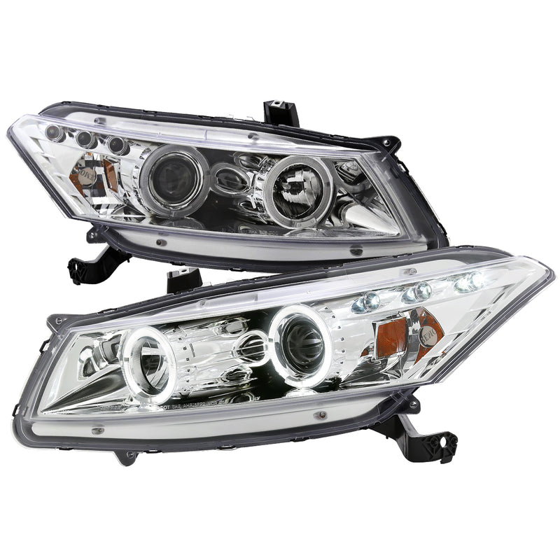 Spec-D 08-12 Honda  Accord  Halo Projector Headlight Chrome Housing  2LHP-ACD082-TM