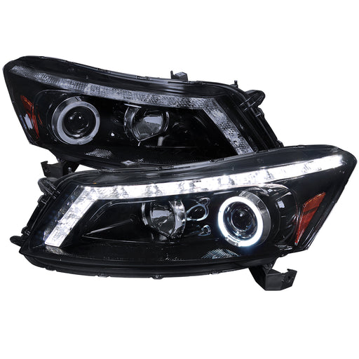 Spec-D 08-12 Honda  Accord  Smoked Lens Gloss Black Housing Projector Headlights Sedan Model 2LHP-ACD084G-TM