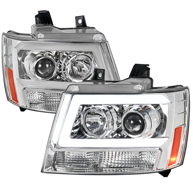 Spec-D 07-13 Chevrolet Avalance C Bar Projector Headlight Chrome 2LHP-AVA07-RS