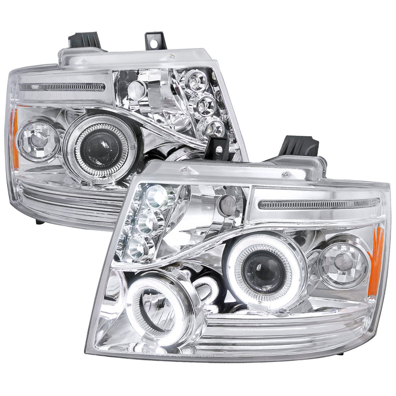 Spec-D 07-13 Chevrolet Avalanche Halo Led Projector Chrome 2LHP-AVA07-TM