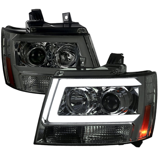 Spec-D 07-13 Chevrolet Avalance C Bar Projector Headlight Smoke 2LHP-AVA07G-RS