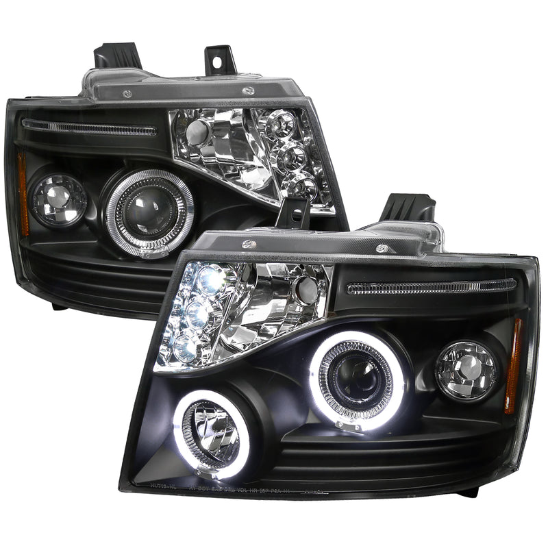 Spec-D 07-13 Chevrolet Avalanche Halo Led Projector Black 2LHP-AVA07JM-TM