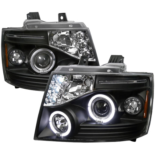 Spec-D 07-13 Chevrolet Avalanche Halo Led Projector Black 2LHP-AVA07JM-TM