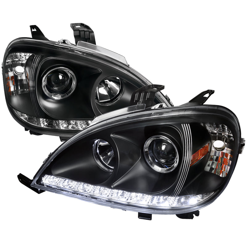 Spec-D 98-01 Mercedes W163 Ml Halo Projector Headlights Black 2LHP-BW16398JM-TM