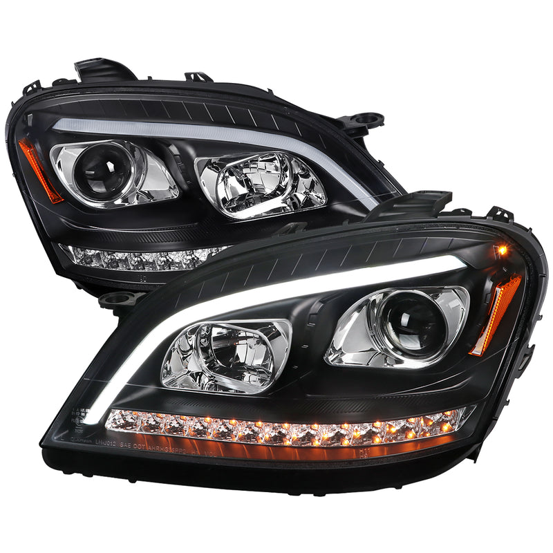 Spec-D 06-08 Mercedes Ml W164 Projector Headlights Sequential Led Turn Signal- Black 2LHP-BW16406JM-TM