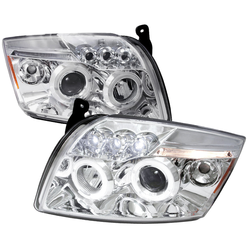 Spec-D 07-12 Dodge Caliber Halo Led Projector Chrome 2LHP-CAL06-TM