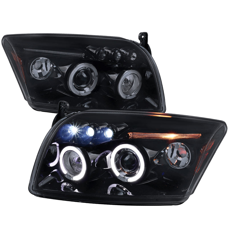 Spec-D 07-12 Dodge Caliber Halo Led Projector Smoked 2LHP-CAL06G-TM