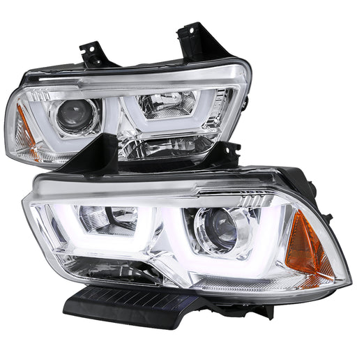 Spec-D 11-14 Dodge Charger Projector Headlights Chrome Housing With Led 2LHP-CHG11-TM