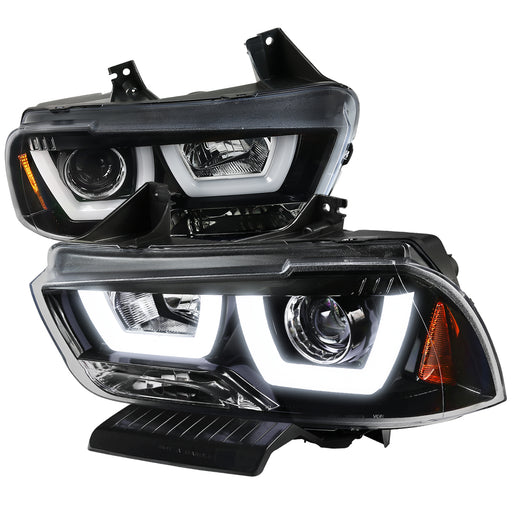 Spec-D 11-14 Doge Charger U Shape Halo Pro Headlights 2LHP-CHG11BK-TM