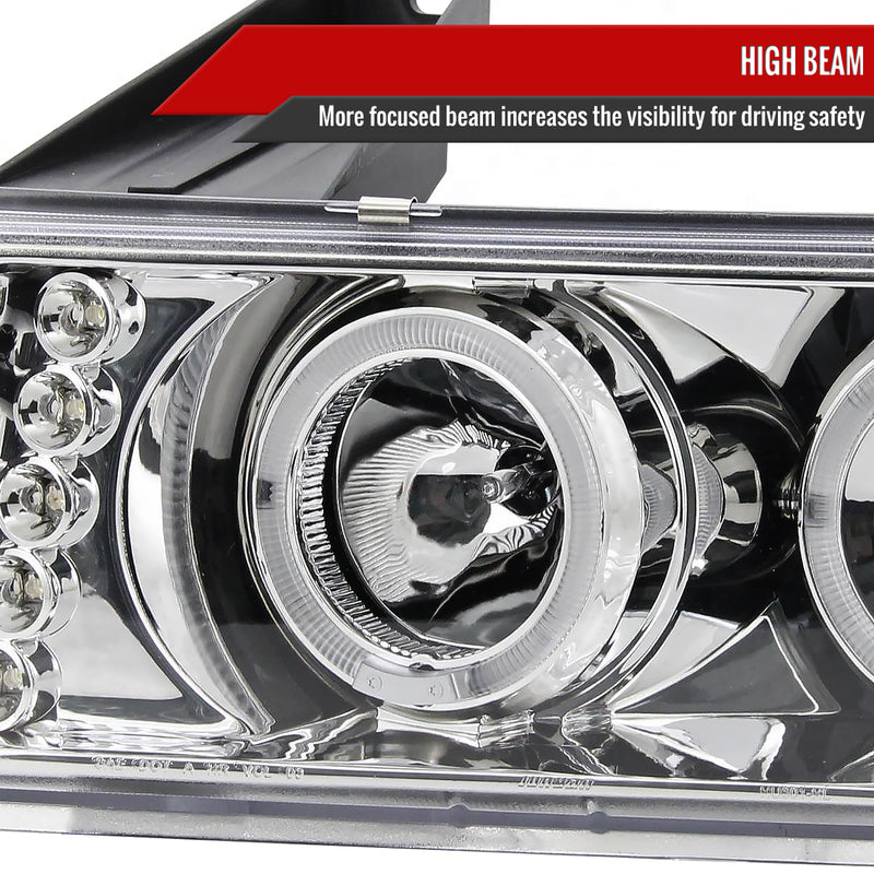 Spec-D 04-12 Gmc Canyon Halo Led Projector Chrome 2LHP-COL04H-TM