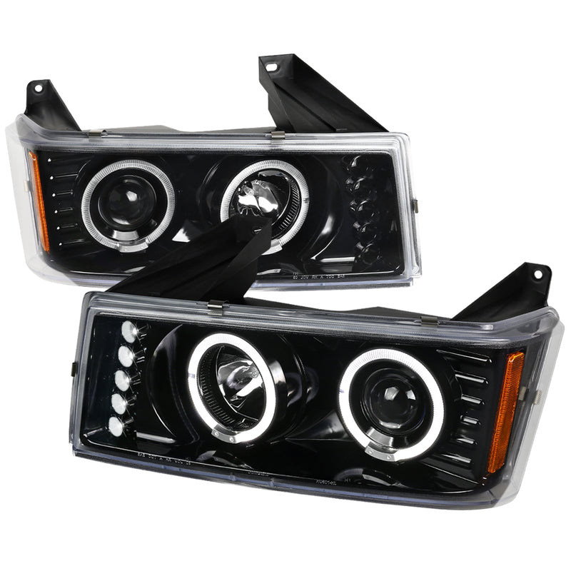 Spec-D 04-12 Chevrolet Colorado Canyon Projector Headlights - Glossy Black With Clear Lens 2LHP-COL04HBK-TM