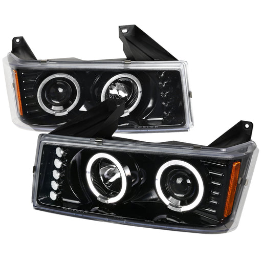 Spec-D 04-12 Chevrolet Colorado Canyon Projector Headlights - Glossy Black With Clear Lens 2LHP-COL04HBK-TM
