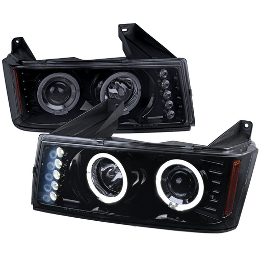 Spec-D 04-12 Chevrolet  Colorado Halo Led Projector Glossy Black 2LHP-COL04HG-TM