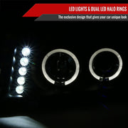 Spec-D 04-12 Chevrolet Colorado Halo Led Projector Black 2LHP-COL04HJM-TM