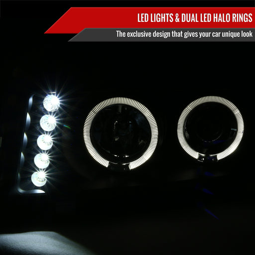 Spec-D 04-12 Chevrolet Colorado Halo Led Projector Black 2LHP-COL04HJM-TM