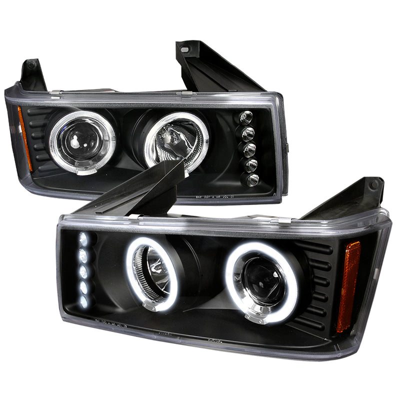 Spec-D 04-12 Chevrolet Colorado Halo Led Projector Black 2LHP-COL04HJM-TM